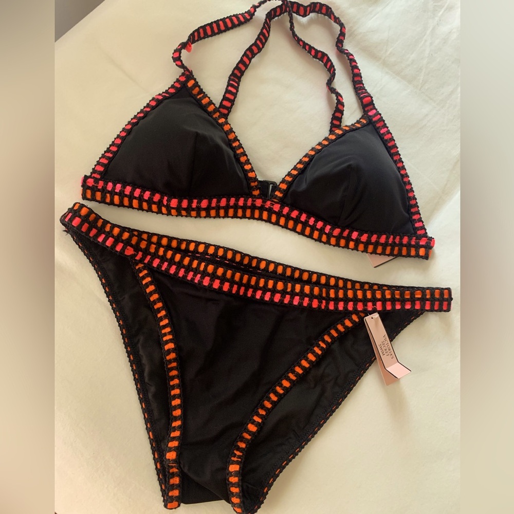NWT Victorias Secret Swim Boho Bikini - Black, Size: L